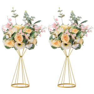 2Pcs/10Pcs Geometric Metal Flower Column Stand for Wedding Party Home Decor