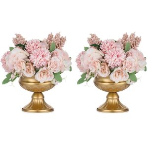 2Pcs/10Pcs Mini Sized Metal Urn Planter Elegant Centerpieces Vase for Wedding Party