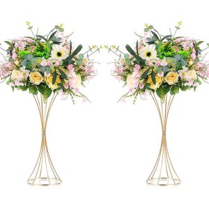 2Pcs/10Pcs Geometric Flower Stand Centerpieces Metal Holder for Party Wedding