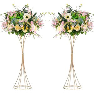2Pcs/10Pcs Centerpieces Flower Stand Geometric Flower Vase Metal for Table Decor